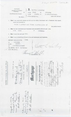 Mortgage papers between Colin C. Arthur and Malcolm D. Arthur