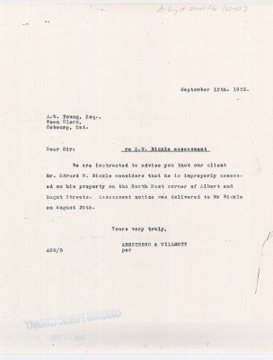 Letter regarding the Assessment Notice of 1923/24