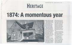 Article regarding the history and picture of home on Bagot and Albert Streets.