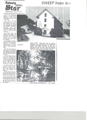 Article entitled “SWEEP helps to restore old Ball's Mill&quot;