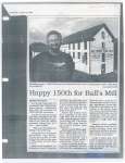 Article entitled “Happy 150th for Ball's Mill"