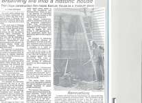 Article on beginning major restoration of Barnum House in 1984.