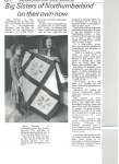 Newspaper article regarding the Big Sisters of Northumberland beginnings