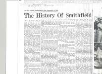 Article entitled “History of Smithfield"