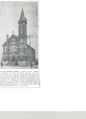 Short history and photo of the Calvary Baptist Church in Cobourg