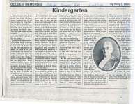 Article entitled “Kindergarten"