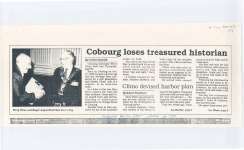 Article entitled “Cobourg loses treasured historian"