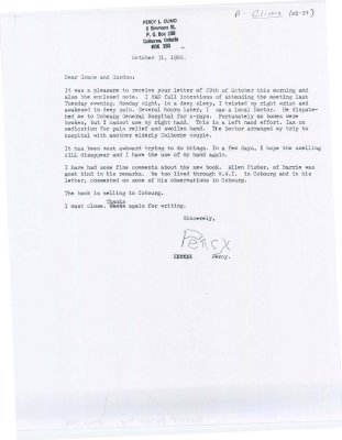 Letter from Percy L. Climo to Gordon and Grace King