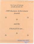 Flyer regarding the 1999 Business Achievements Awards with a brief background on the finalists