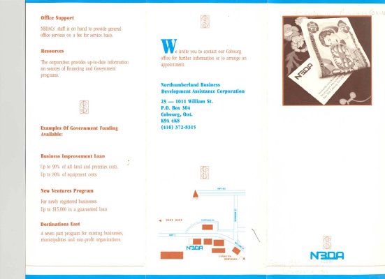 Pamphlet from the Northumberland Business Development Assistance Corporation