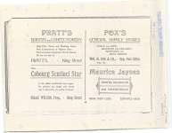 Photocopy of a page of advertising for Pratt's Bakery and Confectionery, Cobourg Sentinel Star, Fox's General Supply Store and Maurice Janes Painter, Decorator and Paperhanger