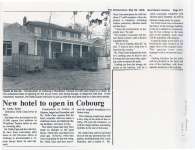 Article entitled “New hotel to open in Cobourg"