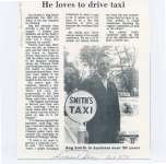 Article entitled “He loves to drive taxi"