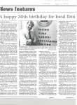 Article entitled “A happy 30th birthday for local firm"