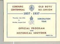 Official Program and Historical Souvenir booklet issued for Cobourg's centennial year