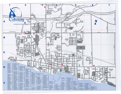 Map of Church locations in Cobourg