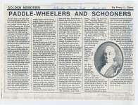 Article entitled “Paddle-wheelers and schooner"