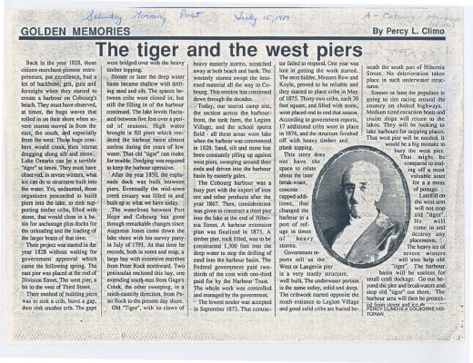 Article entitled “The tiger and the west piers"
