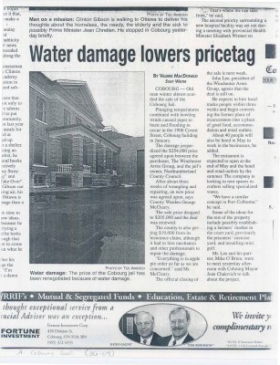 Article entitled “Water damage lowers price tag&quot;