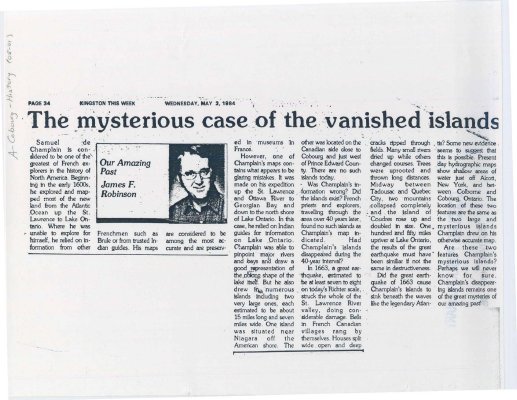 Article entitled “The mysterious case of the vanished islands&quot;