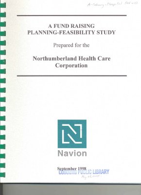 Booklet entitled “A fund raising planning-feasibility study&quot;