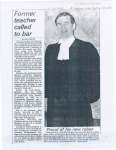 Article entitled “Former teacher called to bar"