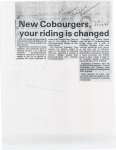 New Cobourgers, your riding is changed