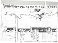 Article entitled, “7 leased now... Expect start soon on enclosed mall shopping centre of 30 stores... beside Dominion, Zellers"