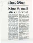 Article entitled, “King St mall stirs interest"