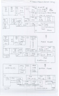 Map of C.C.I. with room numbers