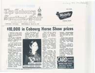 Brief overview of the plan for the Cobourg Horse Show of 1970