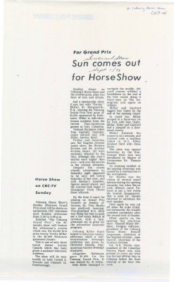 Overview of the 1971 Cobourg Horse Show