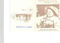 Pamphlet for Dressler House Dining, with a brief bio of Marie Dressler and a brief outline of Dressler House.