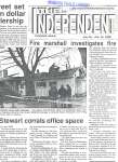 Article about a fire that took place at Dressler House