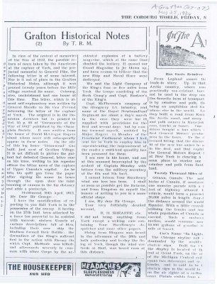 Article written from “Homewood&quot; a home just west of what would become Grafton.