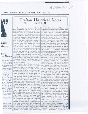 Article about the early Inns of Grafton and the surrounding area.