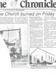 Article about a fire that burned down the Wicklow Baptist Church.