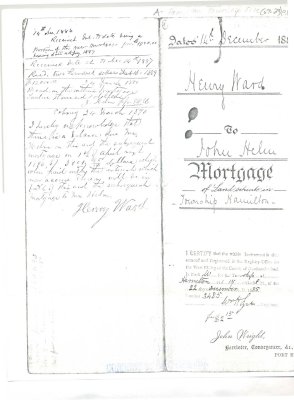 Mortgage between Henry Ward and John Helm