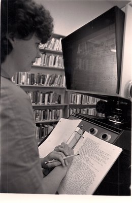 Photograph of Cobourg Public Library microfilm reader