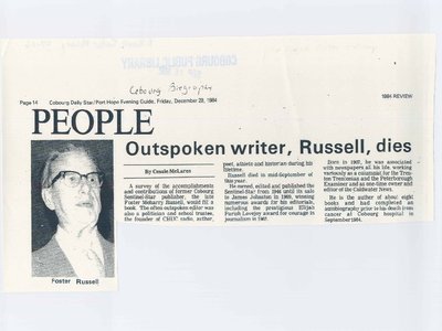 Outspoken writer, Russell, dies