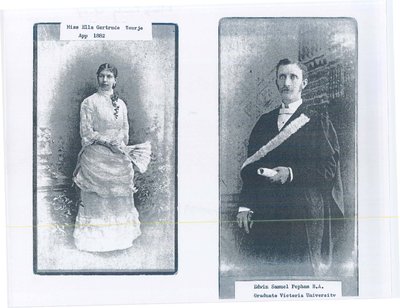 Photos of Miss Ella Gertrude Tourje and Edwin Samuel Popham