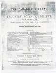 The Canadian Journal- A Repertory Of Industry, Science, And Art