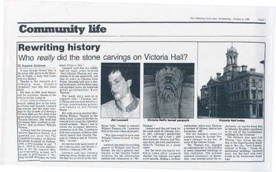 Rewriting History- Who really did the stone carvings on Victoria Hall