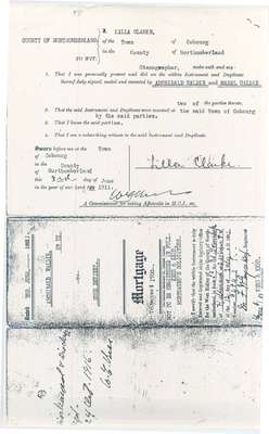 Mortgage document from Archibald Waldie to Hugh Deviney