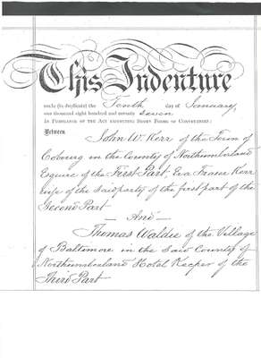 Indenture between John W. Kerr and Thomas Waldie