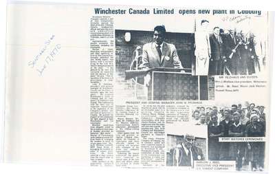 Winchester Canada Limited opens new plant in Cobourg