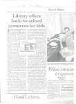 Article entitled, ‘Library offers back – to – school resources for kids’