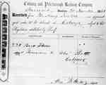 Receipt from the Cobourg and Peterborough Railroad to Henry Fowlds