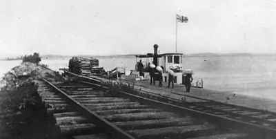 <b>Terminus of the Cobourg & Peterborough Railroad at Harwood,Ontario (Rice Lake) - c. 1865 <b>