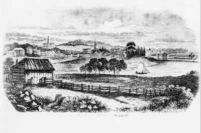 <b>View of Cobourg from Weller's (Factory) Hill - 1852<b>